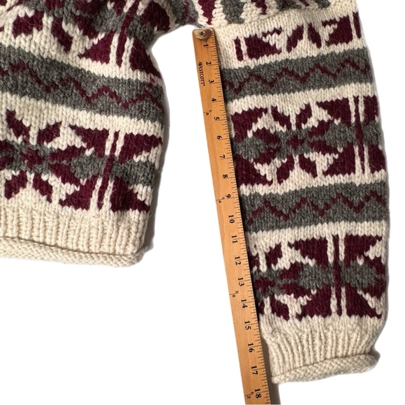 REY WEAR Vintage 100% Wool Cardigan Sweater Sz L- XL Oversized UNISEX - Picture 6 of 12